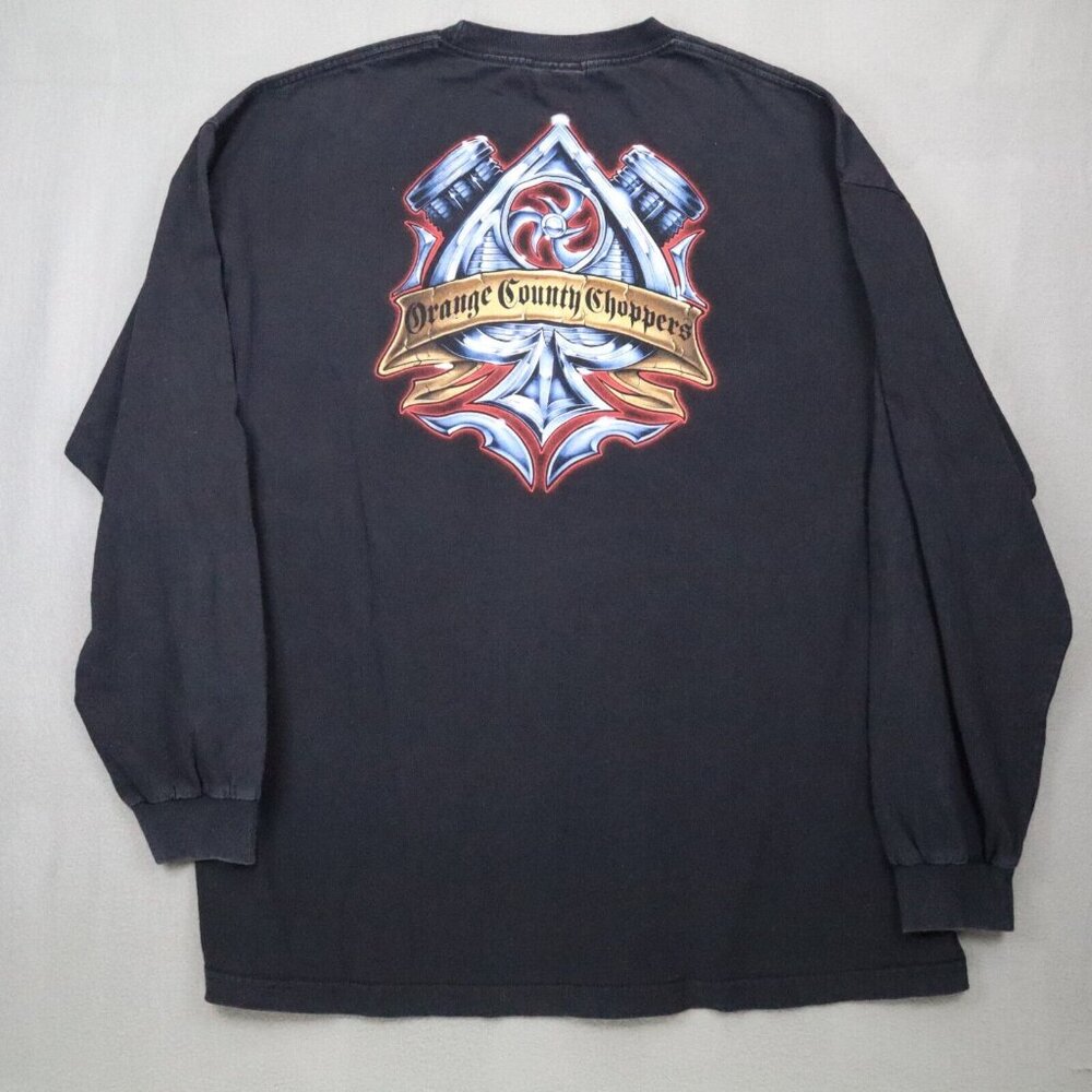 Orange County Choppers Long Sleeve T-Shirt Men XXL Black Graphic Biker Y2K‎ Tee